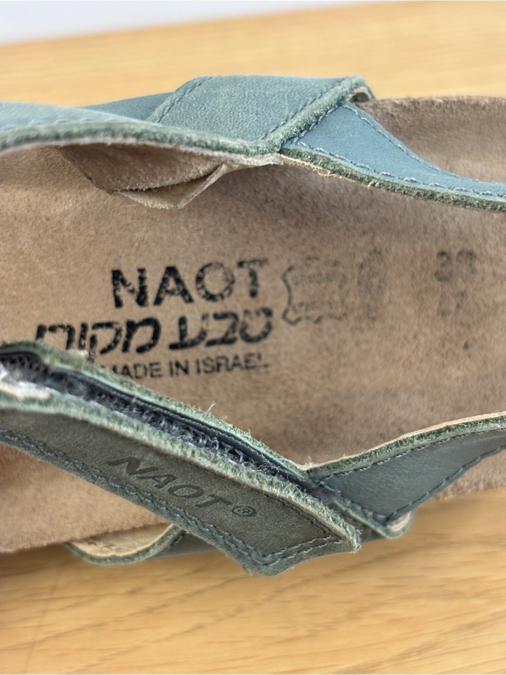 Naot Kayla Teal Leather Wedge Slingback Sandal Woman’s 7 - Picture 4 of 8